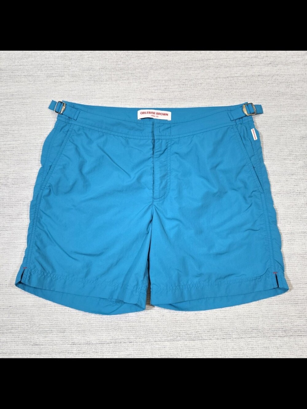 Orlebar Brown OB Classic Bulldog Swim Trunks Shorts Mens 31 Blue Lined Vacation